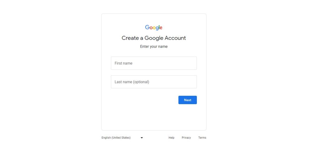 how to create google account